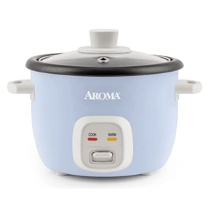 Aroma Housewares 4-Cup Rice Cookers (ARC-302NGBL and ARC-302NG) Bundle, Blue and White