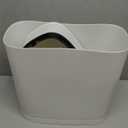 Bathroom Trash Can with Lid, 14 Liter/ 3.7 Gallon Bathroom Trash Can and Toilet Brush Set for Restroom, Bedroom, Living Room, Office, White Lid