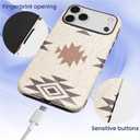Compatible with iPhone 17 Pro Max Matte Case for Girl Boy Full Body Design Soft Silicone Drop Shock Scratch Protection Crazy Pattern Western Boho Aztec