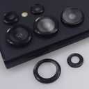 BONVAN for Samsung Galaxy S24 Ultra Camera Lens Protector Metal Crystal Tempered Glass Screen Accessories Cover for (Black, S24 Ultra)