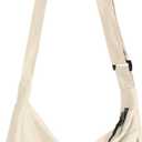 Crossbody Sling Bag for Women Men Trendy, Crescent Bag with Adjustable Strap, 2 Zippers Lightweight (Beige)
