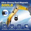 Upgrade Magnetic Mount for LR Receivers, Adjustable Dual-Magnet Bracket, Strong Hold for Flat-Back Dozer Blades, Backhoes & Excavators, No-Drill Quick Installation for Construction & Surveying