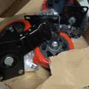 Nefish Swivel Caster Wheel for Cart, 5 Inch Industrial Casters Set of 4 - Heavy Duty Top Plate Casters with Brake 2200 Lbs, 360 Degree Polyurethane Wheels for Cart, Trolleys, Furniture, Equipment