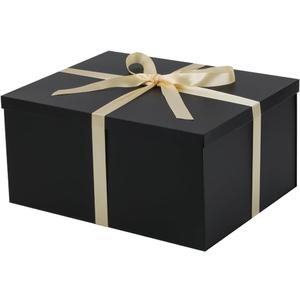 UoeRing 1Pc Black Extra Large gift box with lids 16.5138 Inches gift boxes for presents,Birthday Box (include Ribbon, Paper Shred Filler Gift Card & Envelopes)