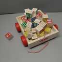 Melissa & Doug Classic ABC Wooden Block Cart Educational Toy with 30 1-Inch Solid Wood Blocks, Multicolor