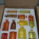 Yaomiao 30 Pcs Vases Bulk Colored Flower Glass Bud Vases Valentine Vintage Colored Glass Bottles Colorful Rustic Embossed for Home Wedding Table Decorations Gifts(Orange Yellow Series)