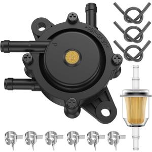 Fuel Pump Compatible with Kohler Briggs and Stratton Mikuni Cub Cadet John Deere 808492 808656 for Lawn Mower Golf Cart Club Car Fits Kawasaki Yamaha Ezgo Honda Husqvarna Toro with Filter and Oil Hose