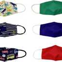 Orly (6 Pack) 100% Cotton Kids Reusable Face Masks for Kids Washable Protection (Multicolor)