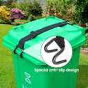 Metal Non-Slip Double Claw Trash Can Lid Lock, Adjustable Animal-Proof & Windproof Garbage Can Lock, Universal Fit for 28-96 Gallon Outdoor Bins (1)