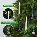 FREEPOWER 12PCS Flameless Christmas Tree Candles with RemoteBattery Operated Flickering Candles Christmas Tree Lights,LED Taper Candle for Home Parties Birthday Gift with Snowflake Ball Hook (Ivory)