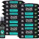 DUDE Wipes - Flushable Wipes with DUDE Bombs Toilet Spray - 18 Pack, 864 Count + 1 Spray Bottle - Mint Chill Extra-Large - with Eucalyptus & Tea Tree Oil - Forest Fresh Stank Eliminator