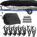 210D Marine Grade Boat Cover- Water Proof Heavy Duty Trailerable Replacement for Jon Boat-Black, 12ft Length, Beam Width to 56inches