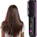 2026 Upgraded Go Brush - Pro for Short Hair - Cordless Straightening Brush with Fast Heat, 3 Temperature Settings, Ionic & Ceramic Care, USB-C Rechargeable for Frizz-Free Styling (Black)