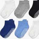 GRPSKCOS Non Slip Toddler Baby Socks Pair of 6 Anti Skid Ankle Socks for Girls Boys Grips Sock for 0-7 Years Children
