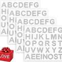 Rhinestone Letter Stickers, Silver Glitter Self-Adhesive Diamond Alphabet Stickers, Bling Crystal Letters for DIY Crafts, Clothing, Bags, Hats, Scrapbooks & Decor (136 Pcs)