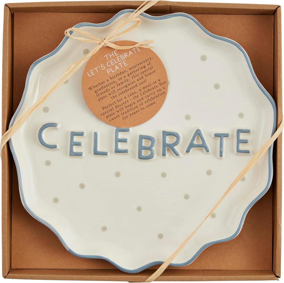 Mud Pie Happy Celebrate Platter; 11 1/2" dia