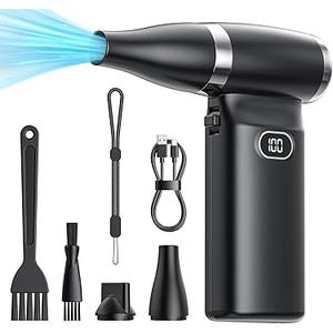 Electric Compressed Air Duster Cordless: 60 MPH High Wind Speed Mini Air Blower for Electronics Portable Computer Cleaner Hand Keyboard Cleaning Powerful Duster for Car, Fans and Other Sences Electric Compressed Air Duster Cordless: 60 MPH High Wind Speed Mini Air Blower for Electronics Portable Computer Cleaner Hand Keyboard Cleaning Powerful Duster for Car, Fans and Other Sences