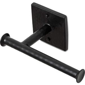 Monarch Abode Bathroom Toilet Paper Holder  7-inch Traditional Hand Hammered Metal Wall Mounted Matte Black Toilet Paper Holder, Wall Mount Organizer Decorative Tissue Holders for Bathroom