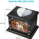 Pet Memorial Urns for Dogs or Cats Ashes, Large Wooden Funeral Pets Memorial Urns with Photo Frame, Cremation Urns Keepsake Memory Box for Loss Pets, Ashes Urn for Pets