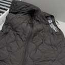 EVALESS Long Puffer Vest Women Sleeveless Hooded Puffer Jacket Lightweight Quilted Jackets Winter Warm Zip Up Coat Outerwear (X-Large, Black)