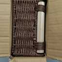 CubesLand Paper Rope Scalloped Edge Shelves Storage Basket, Woven Toilet Paper Baskets for Over Toilet Storage Shelf, Ending Table, Floating Shelves Organizing or Home Dcor, with Wood Handle, Brown
