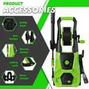 DECOKTOOL 5000PSI PowerWasher with 4 Quick Connect Nozzles, Foam Cannon for Car, Lane, Patio Cleaning, Hydro Jet Pressure Hose Water Wand for Gutter Patio Car Garden Window, Green