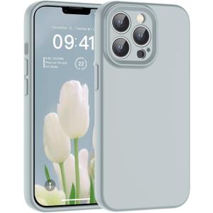 SUPFINE Designed for iPhone 13 Pro Case,Premium Liquid Silicone with [Soft Anti-Scratch Microfiber Lining][Upgraded Camera Protection] Slim Shockproof Phone Case for Men Women Girls,Haze Blue