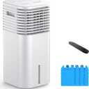 24" Windowless Portable Air Conditioner, 15H Timer & 120°Oscillation, 3-IN-1 Portable AC Unit with Remote, 2-Gal Tank, 3 Modes & 3 Speeds, Ultra-Quiet Ventless Swamp Cooler for Home Office, Pearl