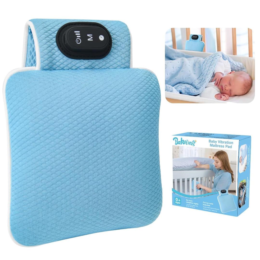 Baby Vibrating Sleep Soother, Baby Sleep Aid, Portable Baby Soothers for Sleep, 3 Adjustable Vibration Modes, 90 Min Timer, Baby Sleep Soother for Home & Travel, Use for Cribs & Strollers (Small, Blue)