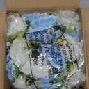 NUPTIO Flower Centerpieces for Wedding Tables: Blue & White Artificial Flower Ball Arrangement for Weddings Party - 2 Pcs Fake Floral Rose for Birthday Bridal Shower Decorations