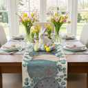 3 Pcs Farmhouse Holiday Table Runner Set Heart Valentines Day Shamrocks St. Patrick's Day Easter Egg Table Runner for Home Dining Room Kitchen Decor, 13x72 Inch(Eucalyptus Leaf)