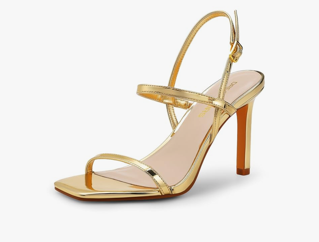 DREAM PAIRS Women’s Slingback Heels High Stilettos Open Square Toe Ankle Strap Pumps Sexy Comfort Strappy Dress Shoes Wedding Bridal Heeled Sandals 9 Size