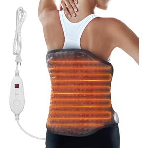 Snailax Heating Pad for Back Pain ReliefElectric Heat Pad for Period Cramps, Neck, Shoulders, Heated Pad with Adjustable Strap, 6 Heat Levels, Auto Shut Off, 16x24,Washable,Gifts for Mom Wife