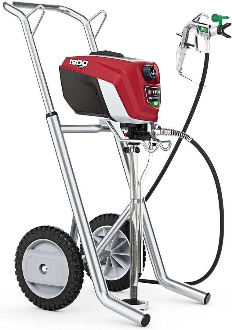 Titan Tool ControlMax 0580008 1900 PRO High Efficiency Airless Paint Sprayer, HEA Technology decreases Overspray by up to 55% While Delivering Softer Spray