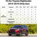 Floor Mats for Toyota Highlander 2014-2019 for 1st & 2nd Row Mats