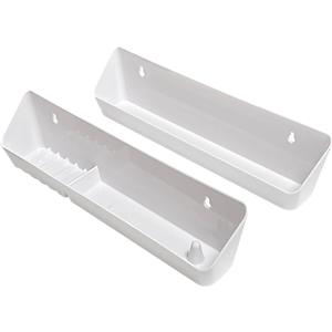 Aiwaiufu 11 Kitchen Sink Front Trays Tip Out Tray Set 11 Inch Polymer Plastic White  2Pack