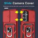 Janmitta Compatible with Samsung Galaxy S26+ Plus Case Built in Slide Camera Lens Cover+Screen Protector+Finger Ring Holder Kickstand,Heavy Duty Shockproof Full Body Phone Cover,2026 Red
