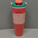 Owala FreeSip Sway Insulated Stainless Steel Water Bottle with Two-Way Spout, Built-In Straw and Bucket Handle, Made for Travel, School, and Sports, 40oz, BPA Free, Leak Proof, Strawberry Fields