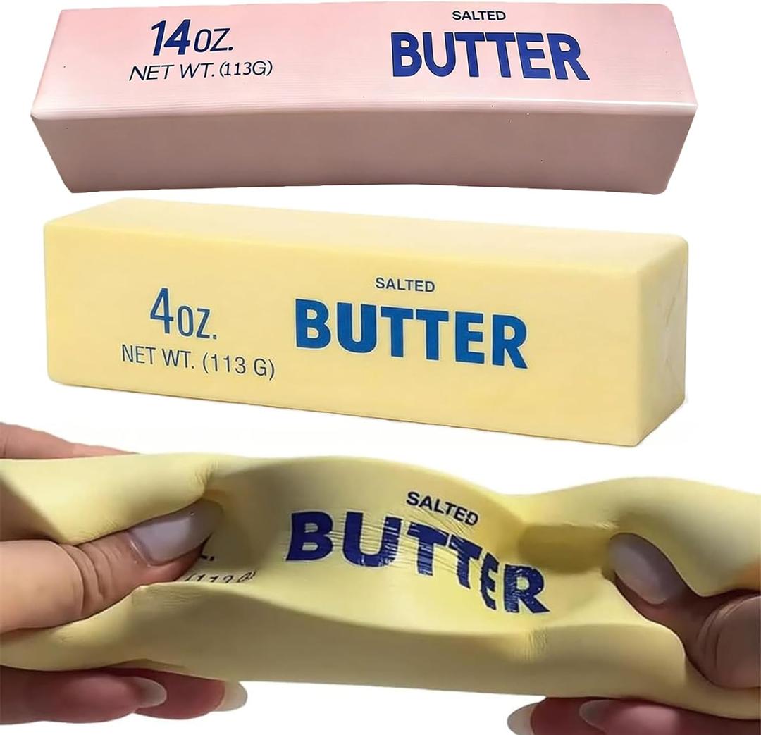 4 x Slowly Expanding Butter Squeeze Toys, Super Soft Slow Rebound, Stress and Anxiety Relief, Birthday Party Gifts, 2 Pack