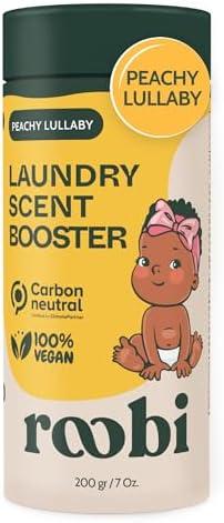 Roobi Baby Laundry Scent Booster. Peachy Lullaby Fragrance Beads. Specially Formulated for Baby's Sensitive Skin. Up to 20 Washing Cycles. Carbon Neutral, 100% Vegan.