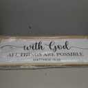 YWMZYKJGS With God All Things Are Possible Sign Wall Decor 40"15" Matthew 19:26 Bible Verse Jesus Religious Christian Scripture Prayer Large Wooden Framed Wall Hanging Art (Wood)