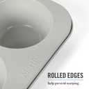 Martha Stewart Gallen 6-Cup Nonstick Carbon Steel Muffin and Cupcake Pan  Cool Grey, Durable Bakeware for Even Baking and Easy Release