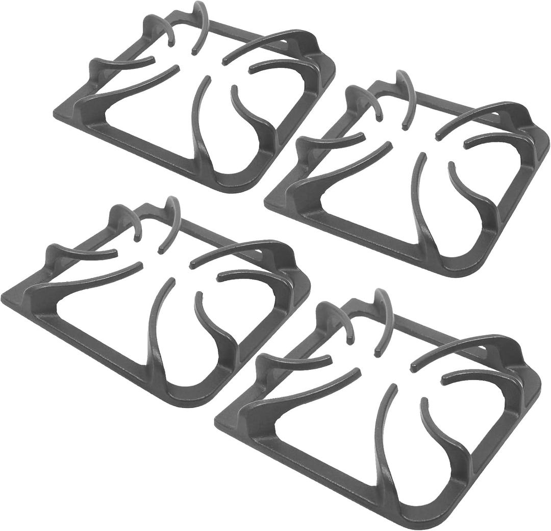 316202405 Grate (4 pcs) for Frigidaire Gas Stove Burner Square Grate Kenmore Gas Range Stove Burner Grates Parts Replacement, Burner Pot Holder Cast Iron GrateGas Cooktop Parts Stove Top Grate