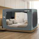 YAVIL Bed Canopy Dream Tents for Indoor Privacy Space  Blackout, Breathable, Warm  Kids & Adults (Light Gray, Mattress Not Included)  Reducing Light