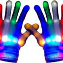 Led Gloves 5 Colors 6 Modes Light up Gloves Rave Finger Light Flashing Gloves Cool Fun Toys (Small)