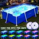 Above Ground Pool,2026 Frame Deep Swimming Pool with Pool Lights,Rectangle Family Pool,Above Ground Pool Easy Set,7ftx48inx24in Outdoor Pool,Backyard Pool for Kids,Adults,Pump Not Included