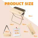 16" Extra Tall XL Portable Chair for Adults, Collapsible Purse Chair Heavy Duty Camp Seat with 3 Storage Pockets for Fishing Hiking Gardening, Lightweight Travel Purse Stool