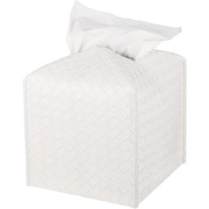 Tissue Box Cover PU Leather Tissue Holder Square Facial Tissue Case Facial Paper Organizer Dispenser for Bathroom, Vanity Countertop, Tabletop, Car, White Tissue Box Cover PU Leather Tissue Holder Square Facial Tissue Case Facial Paper Organizer Dispenser for Bathroom, Vanity Countertop, Tabletop, Car, White