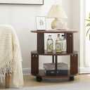 DEBJGO Solid Wood Side Table, End Table,Coffee Table with Wheels, Bedroom Mid Century Modern Nightstands,Easy Assembly(Walnut)