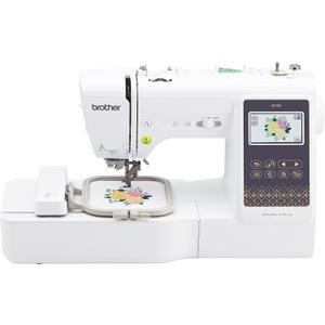 Brother SE700 Sewing and Embroidery Machine, Wireless LAN Connected, 135 Built-in Designs, 103 Built-in Stitches, Computerized, 4" x 4" Hoop Area, 3.7" Touchscreen Display, 8 Included Feet, White